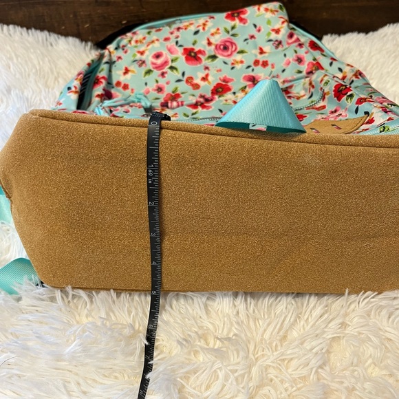 No Boundaries  Mist Mint Floral  Suede  Bottom Backpack - Picture 13 of 13